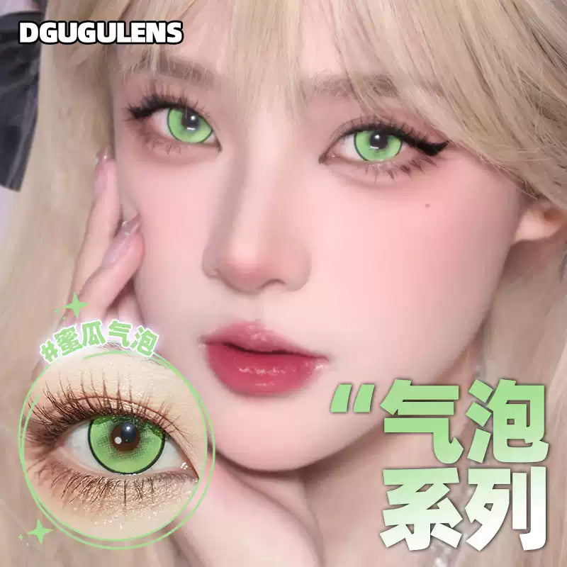 DGUGULENS Melon Bubble Green 1-Day Anime Cosplay Contact Lenses