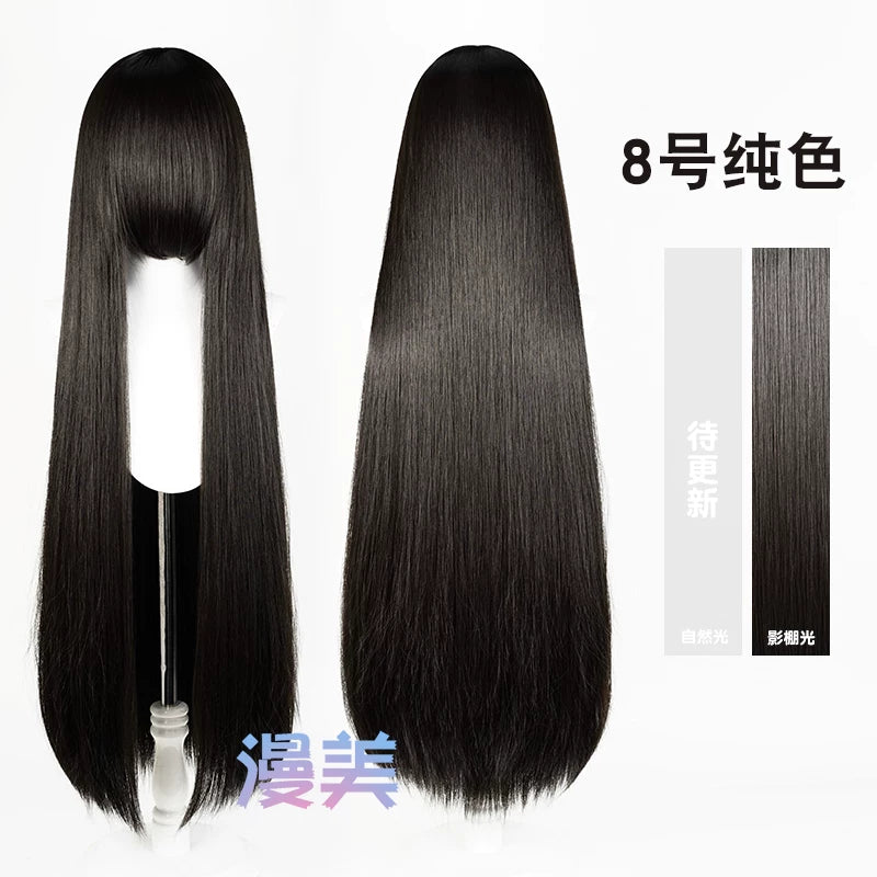 Manmei 600g Upgraded Thickened 100cm Long Straight Universal Cosplay Wig – 168 Colors
