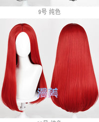 Manmei 60cm Middle Part Long Straight Cosplay Wig with Inward Curved Ends & Scalp Top Multiple Colors