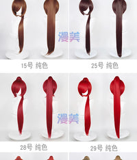 漫美万用虎口夹90cm单马尾古风cos20色可选毛娘造型练手角色假发