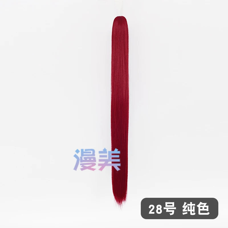 Manmei 90cm Universal Claw Clip Ponytail Cosplay Wig Extension 30+ Colors
