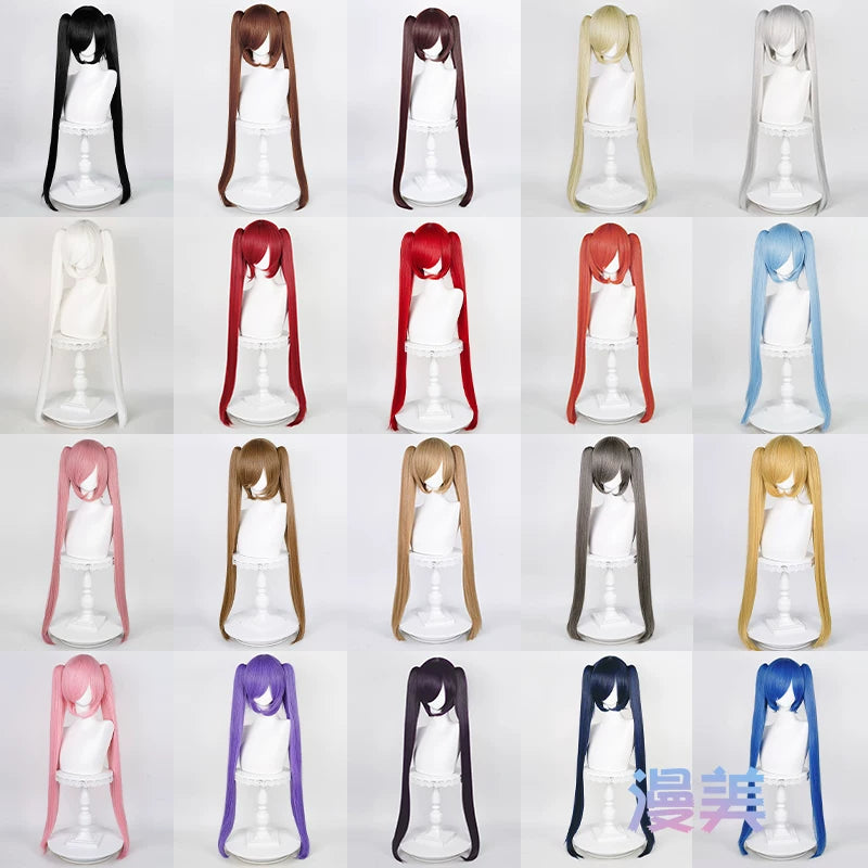 Manmei 90cm Clip-On Twin Ponytail Cosplay Hairpieces – 20 Colors