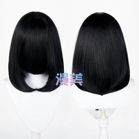Manmei 40cm Thickened Middle Part Shoulder Length Universal Cosplay Wig with Scalp Top