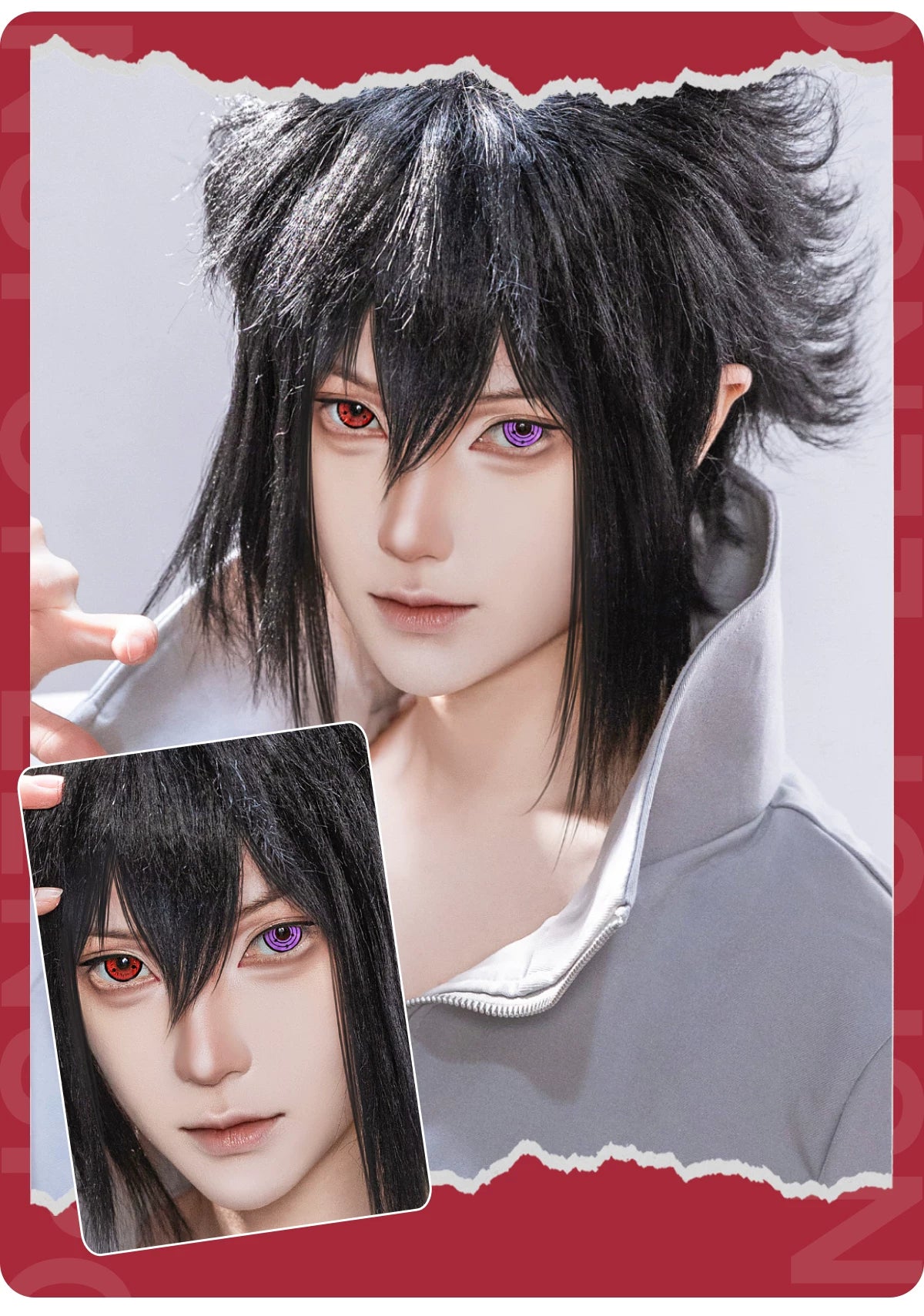 LENSPOP Sasuke Uchiha 6-Month Sharingan Cosplay Contact Lenses – 3-Tomoe & Mangekyo