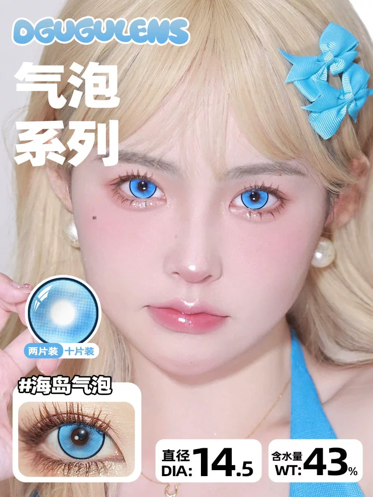 DGUGULENS Sea Island Bubble Blue Green 1-Day Anime Cosplay Contact Lenses – Mitsuri & Nezuko
