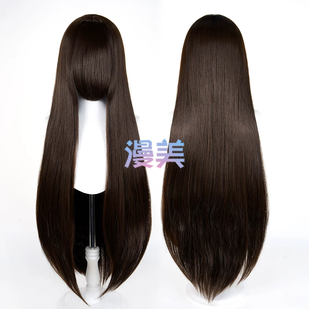 Manmei 100cm Middle Part Long Straight Universal Cosplay Wig with Large Scalp Top