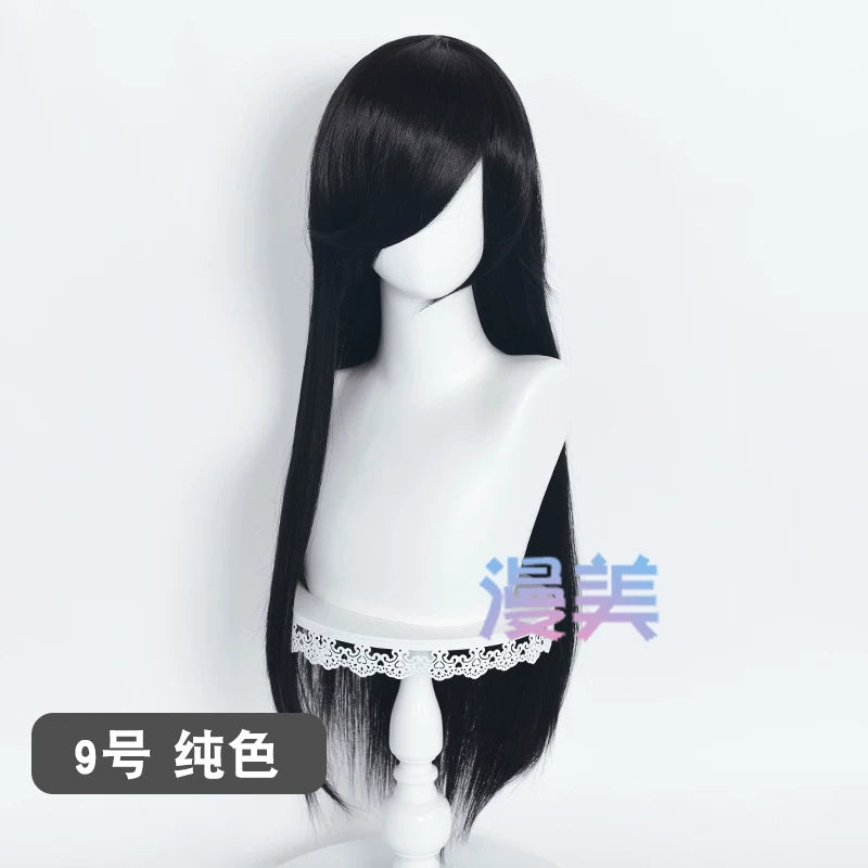 Manmei 80cm Long Straight Universal Cosplay Wig with Long Bangs