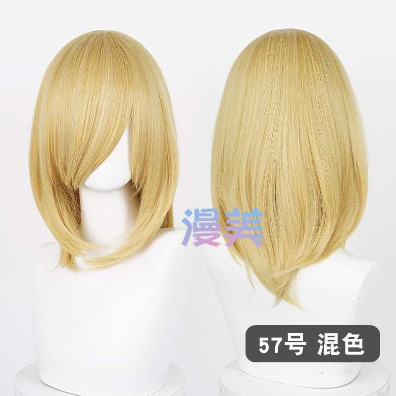 Manmei 40cm Medium Length Universal Cosplay Wig with Inward Curved Ends