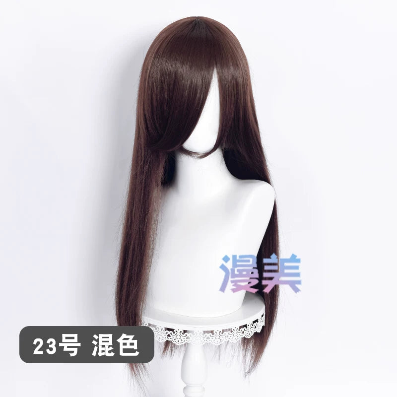 Manmei 60cm Long Straight Universal Cosplay Wig with Long Bangs