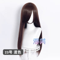 Manmei 60cm Long Straight Universal Cosplay Wig with Long Bangs