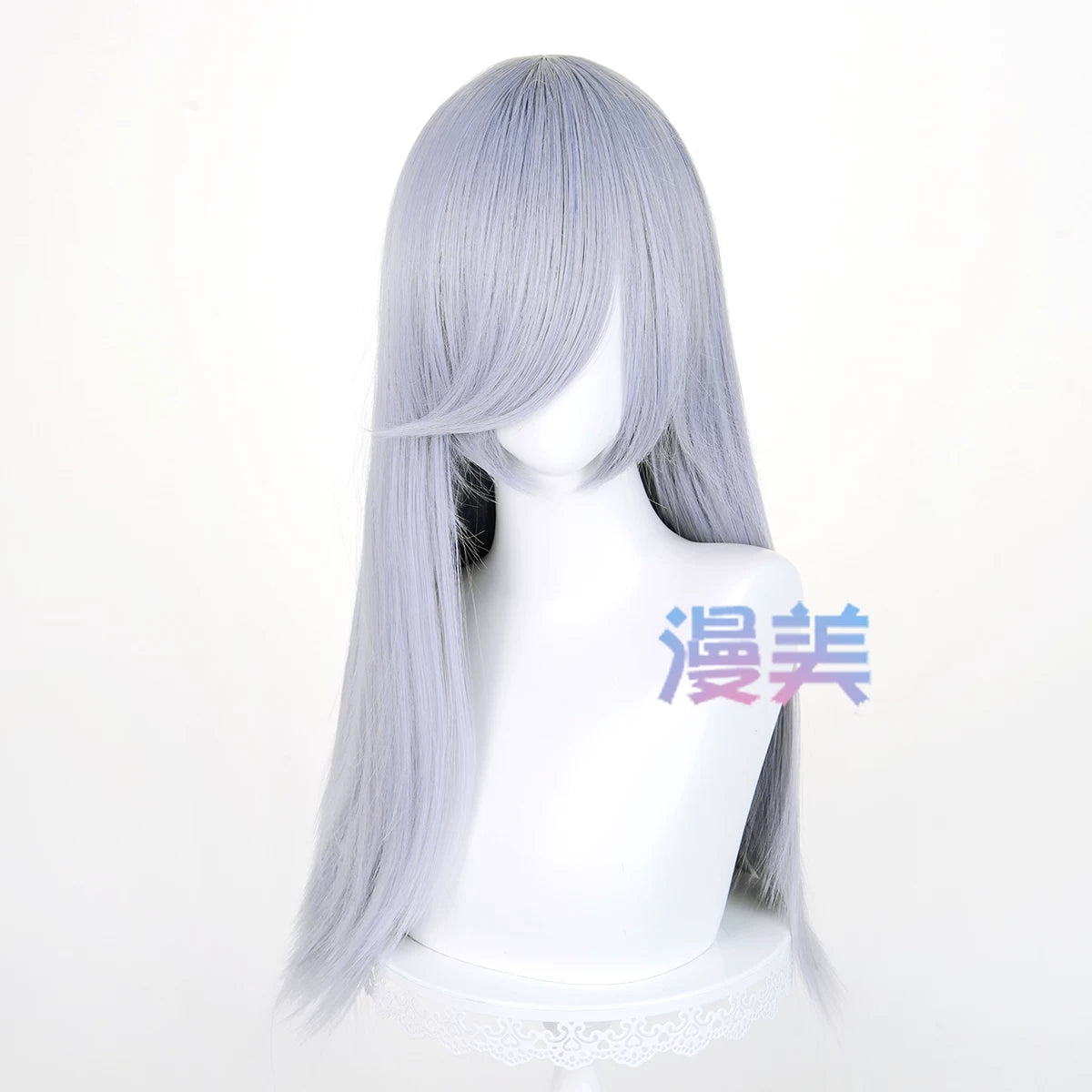 Manmei 60cm Long Straight Universal Cosplay Wig with Long Bangs