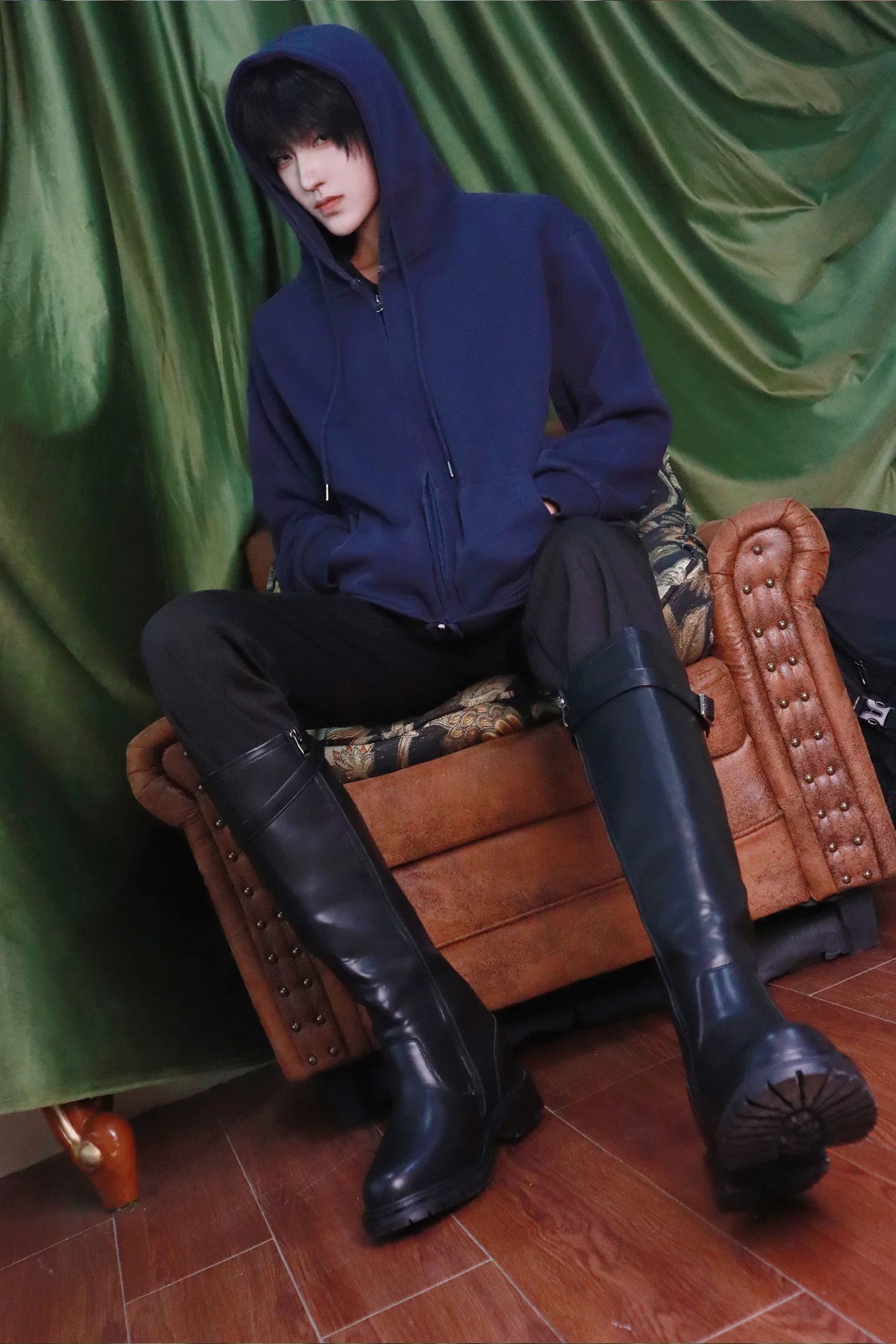 XIAODOUZI 13cm Black Height-Increasing Long Cosplay Boots