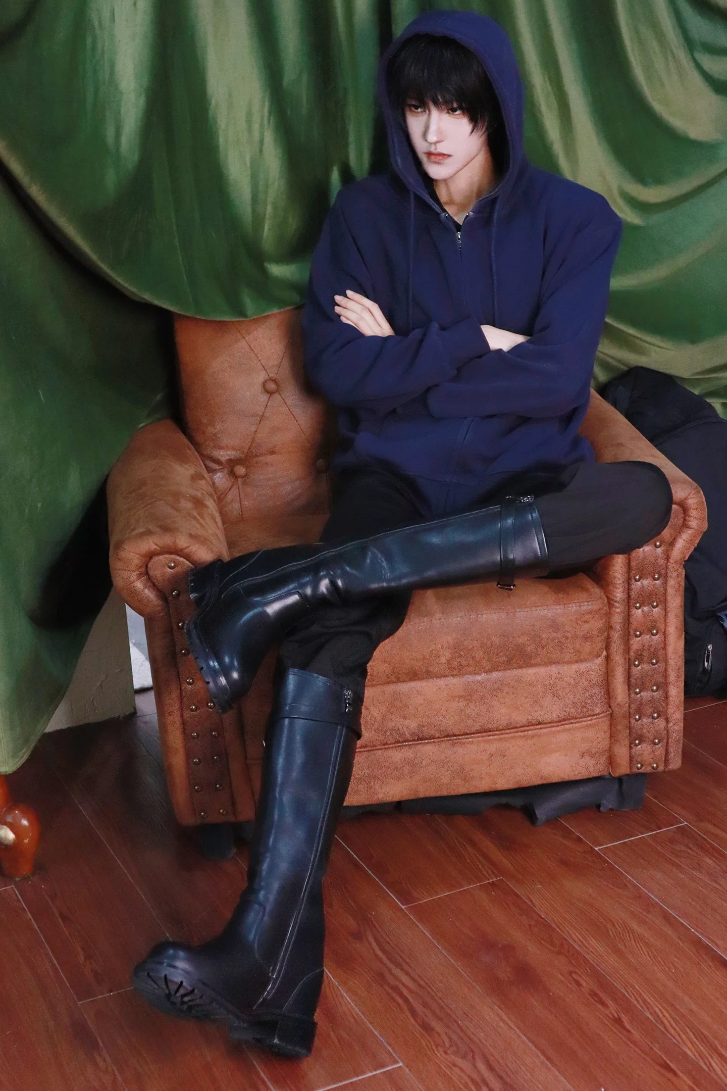 XIAODOUZI 13cm Black Height-Increasing Long Cosplay Boots