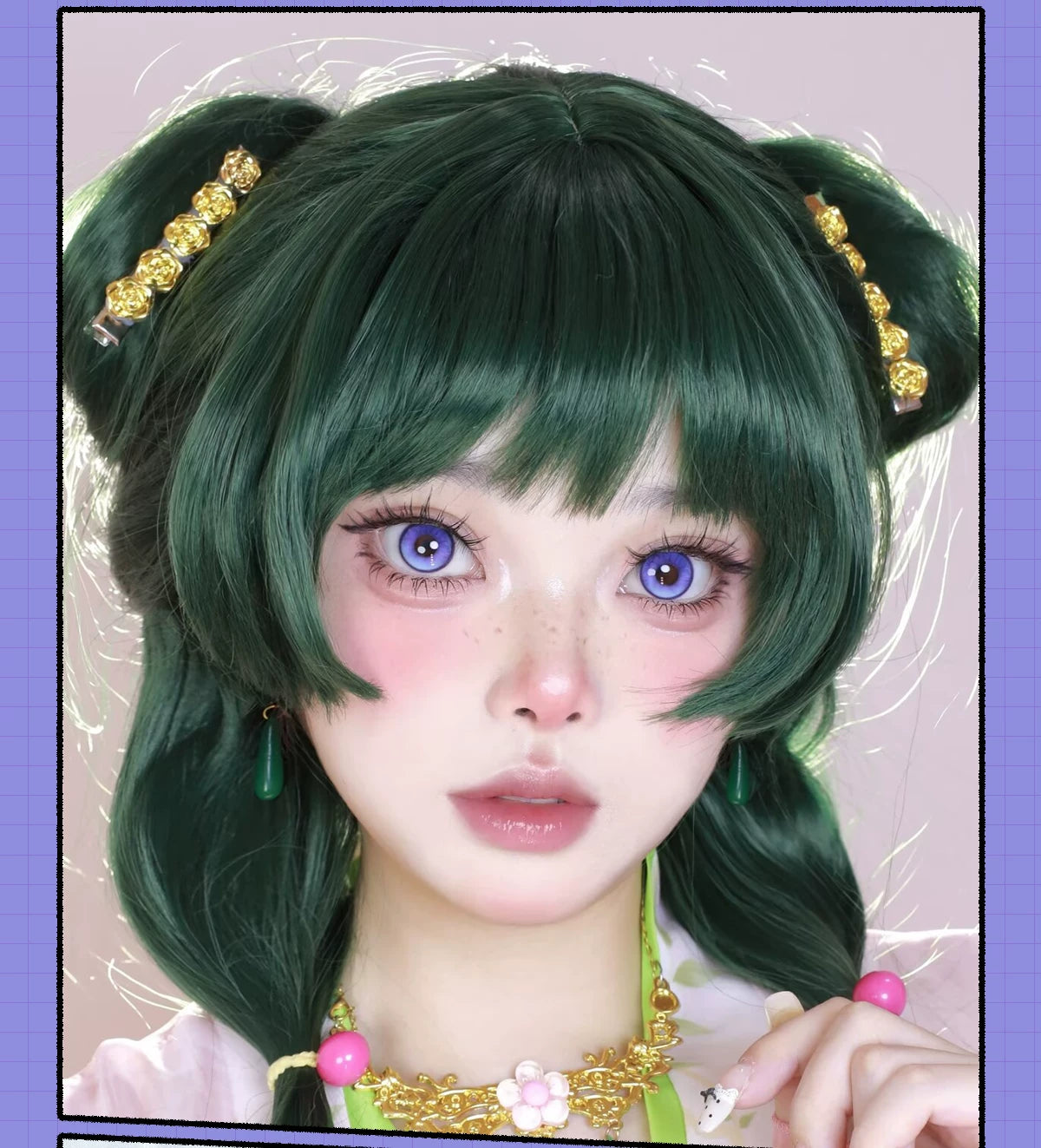LENSPOP Kaoruko & Caleb 6-Month Blue Purple Cosplay Contact Lenses – Fixed Axis High Highlight