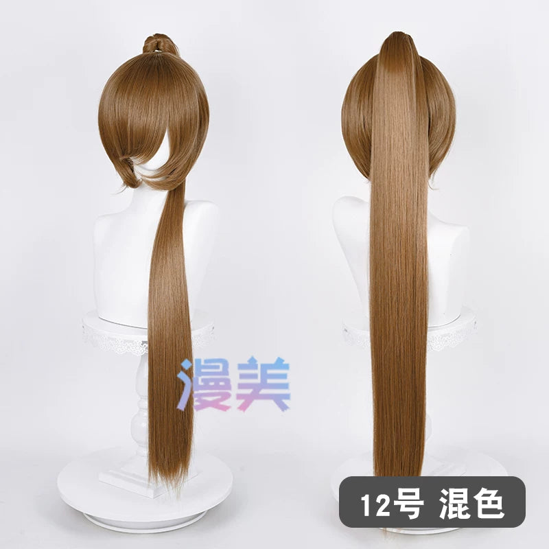 漫美万用虎口夹90cm单马尾古风cos20色可选毛娘造型练手角色假发