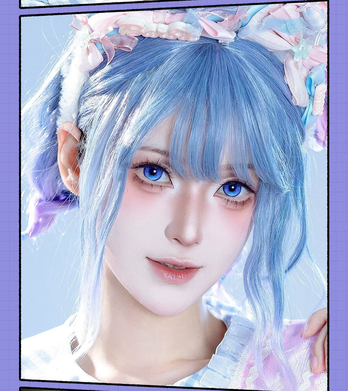 LENSPOP Kaoruko & Caleb 6-Month Blue Purple Cosplay Contact Lenses – Fixed Axis High Highlight