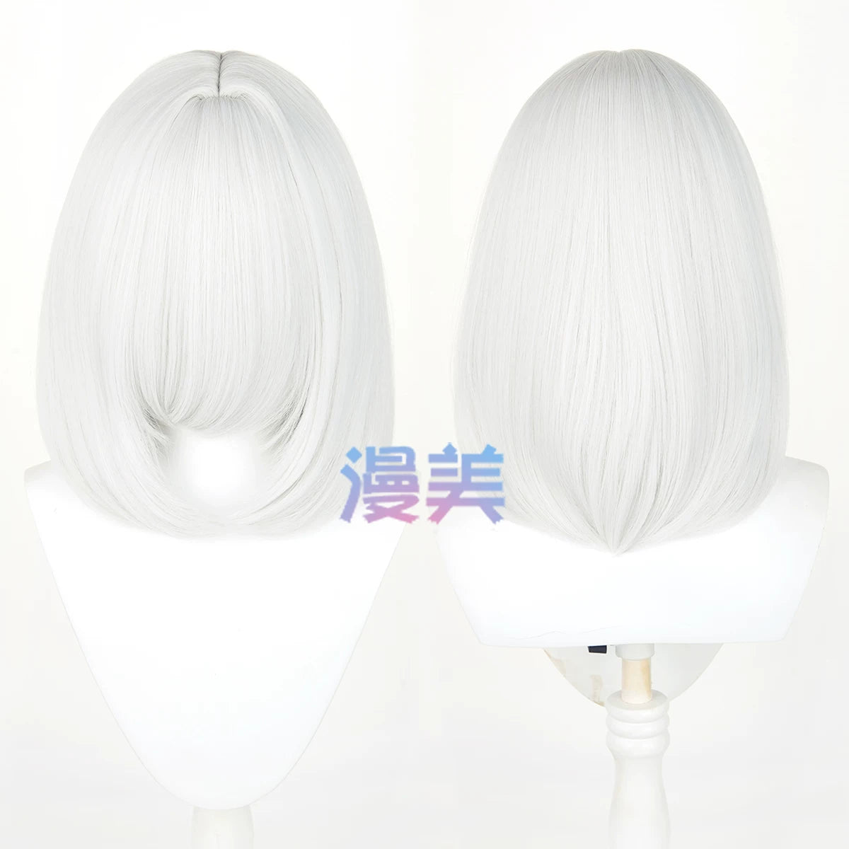 Manmei 40cm Thickened Middle Part Shoulder Length Universal Cosplay Wig with Scalp Top