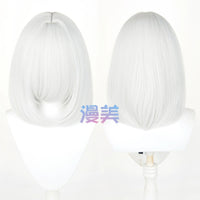Manmei 40cm Thickened Middle Part Shoulder Length Universal Cosplay Wig with Scalp Top