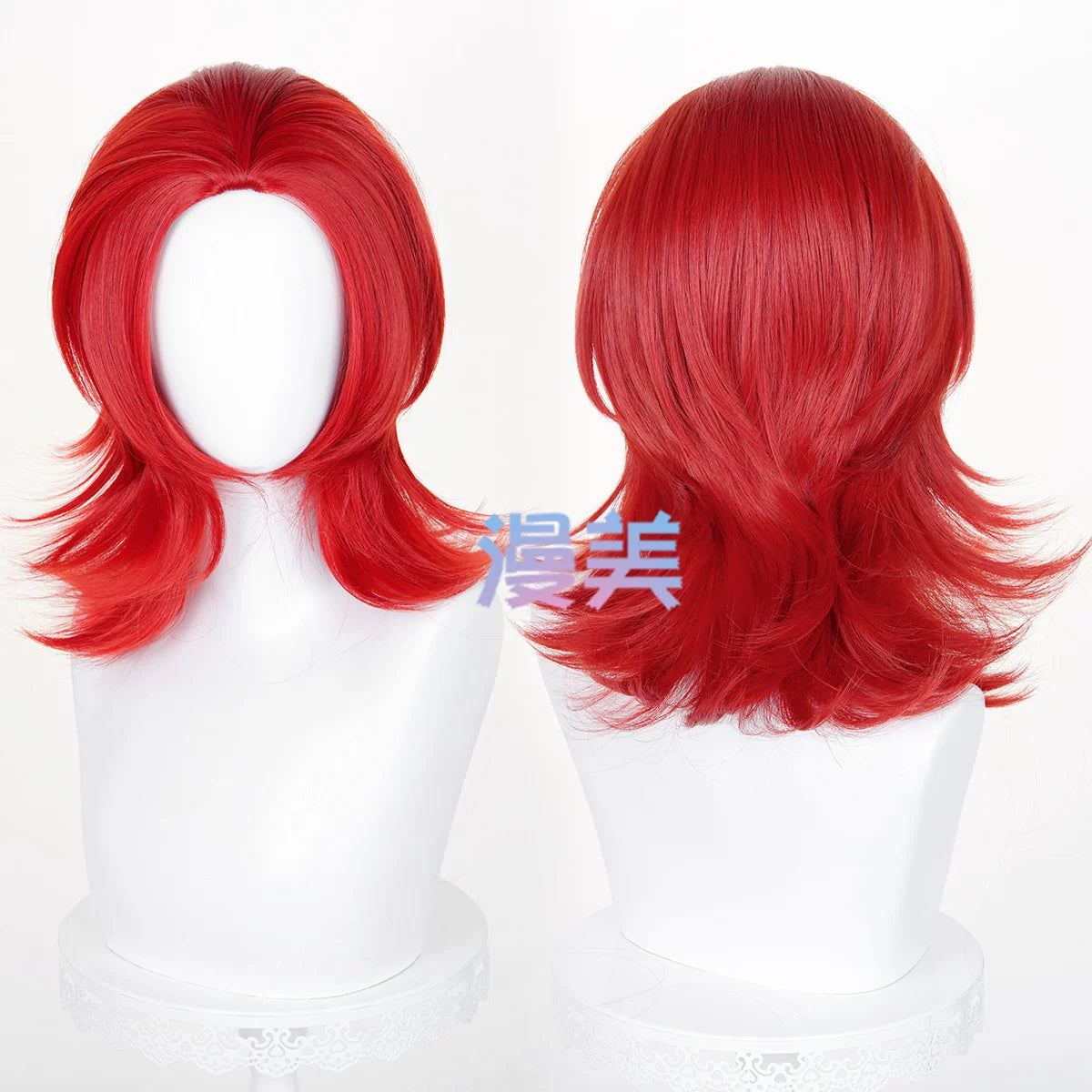 Manmei 45cm Wolf Tail Outward Flipped Universal Cosplay Wig with Flexible Parting