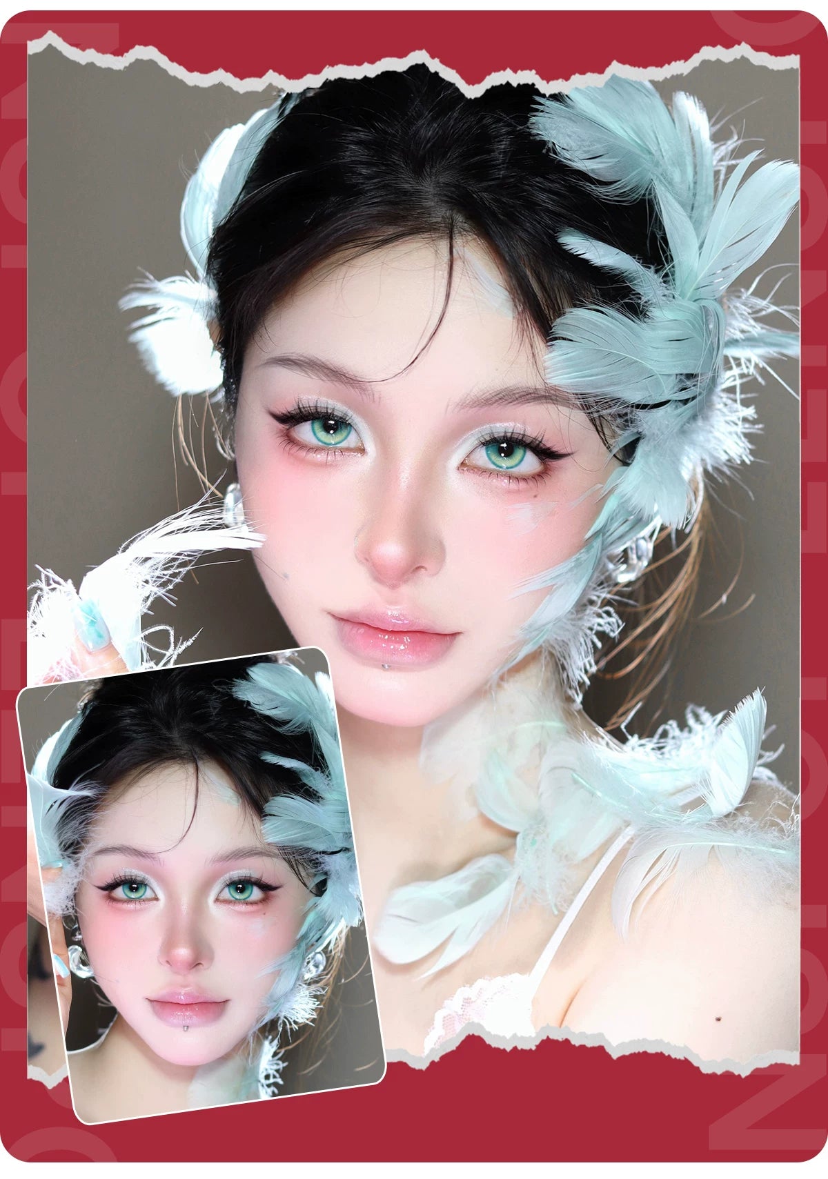 LENSPOP Yuan Ji 6-Month Cosplay Contact Lenses – Heart-Core Pearl Sandwich Series