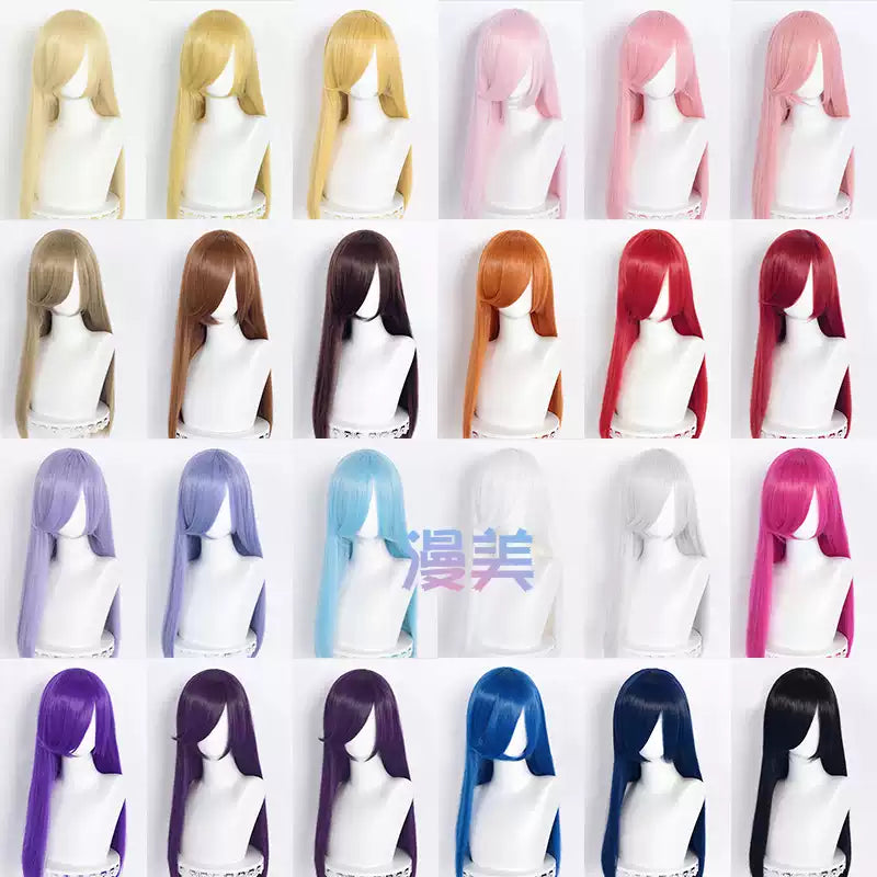 Manmei 60cm Long Straight Universal Cosplay Wig with Long Bangs