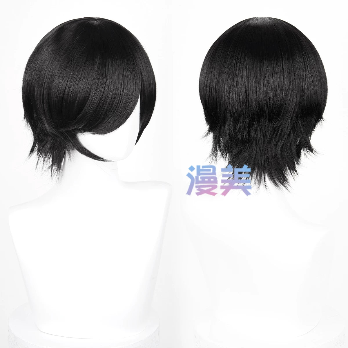 Manmei 30cm Thickened Layered Outward Flipped Short Cosplay Wig with Scalp Top