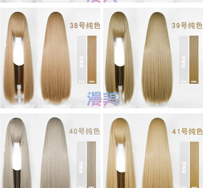 Manmei 600g Upgraded Thickened 100cm Long Straight Universal Cosplay Wig – 168 Colors