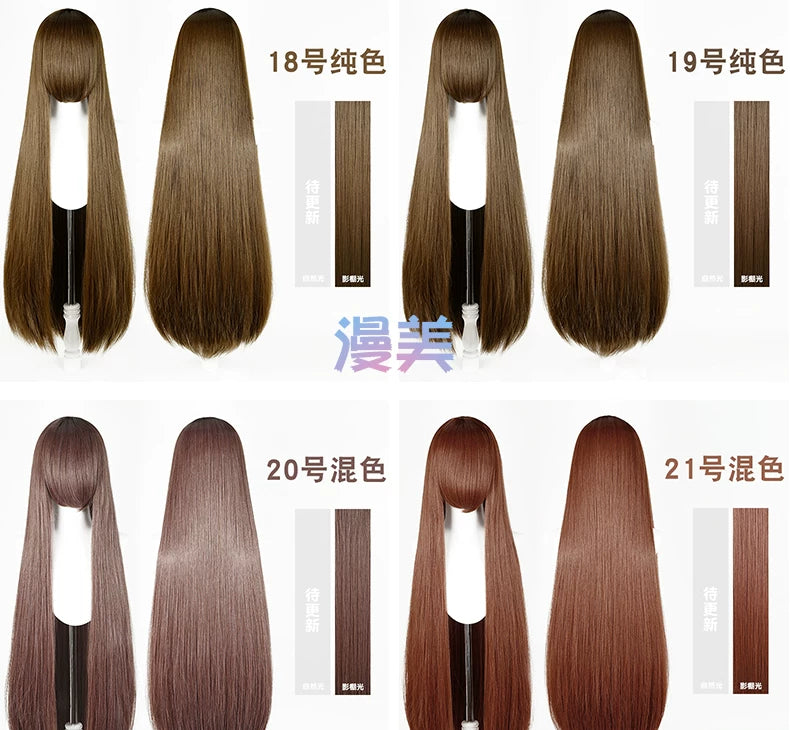 Manmei 600g Upgraded Thickened 100cm Long Straight Universal Cosplay Wig – 168 Colors