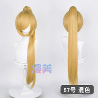 漫美万用虎口夹90cm单马尾古风cos20色可选毛娘造型练手角色假发