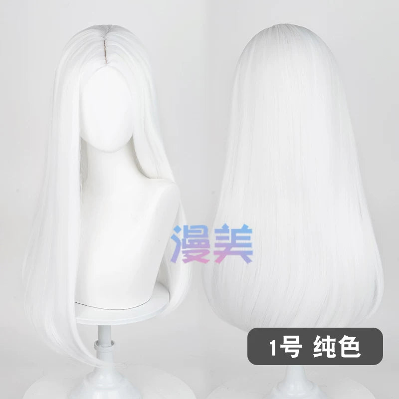 Manmei 60cm Middle Part Long Straight Cosplay Wig with Inward Curved Ends & Scalp Top Multiple Colors