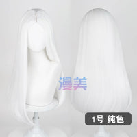 Manmei 60cm Middle Part Long Straight Cosplay Wig with Inward Curved Ends & Scalp Top Multiple Colors