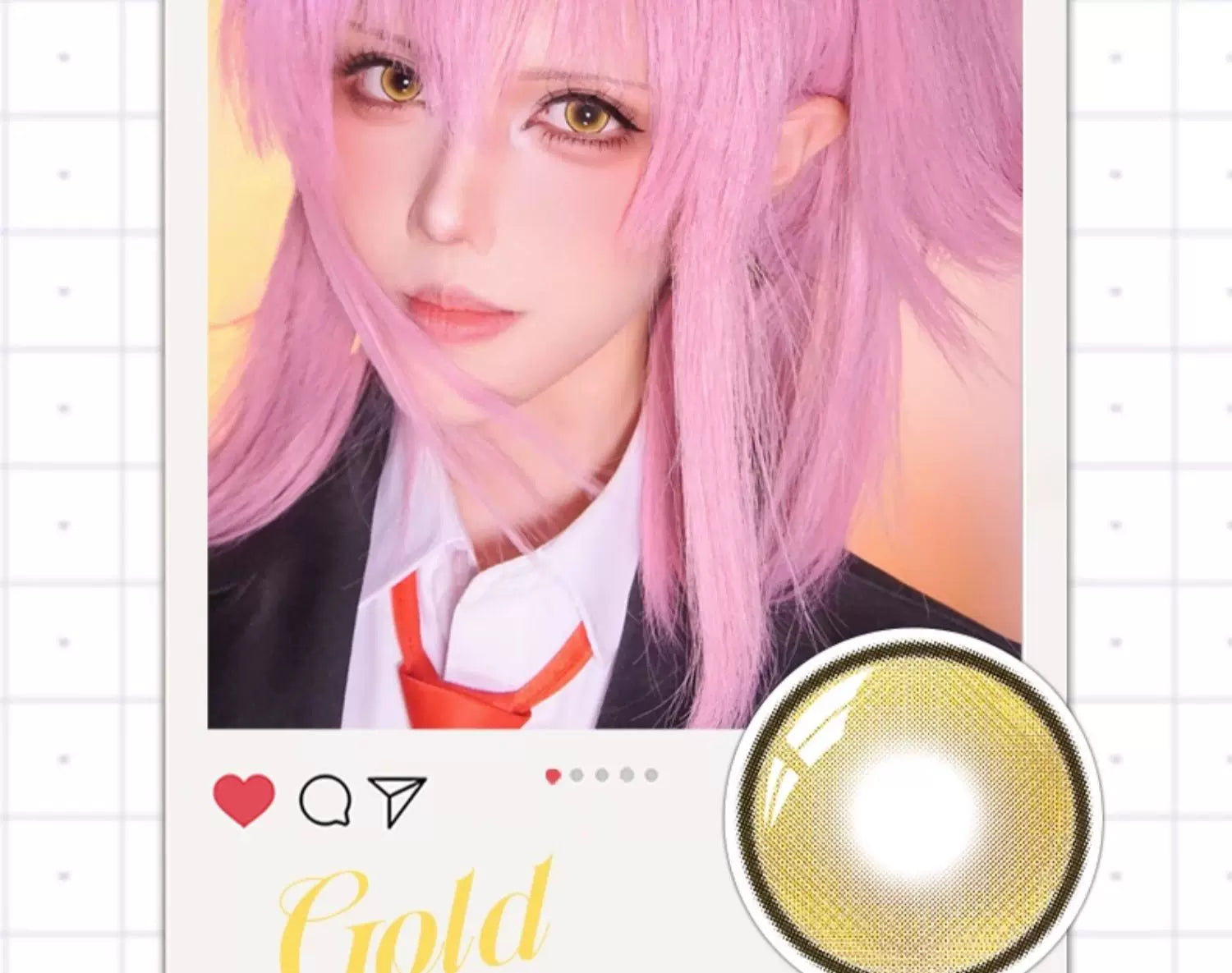 DGUGULENS Gold 1-Day Anime Cosplay Contact Lenses – Kotori, Amu & Zenitsu