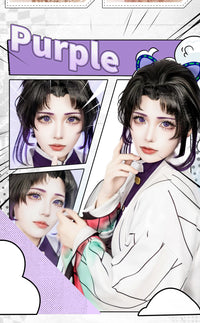 LENSPOP Full Coverage 1-Year White Blue Purple Cosplay Contact Lenses – Hinata, Shinobu & Geisha