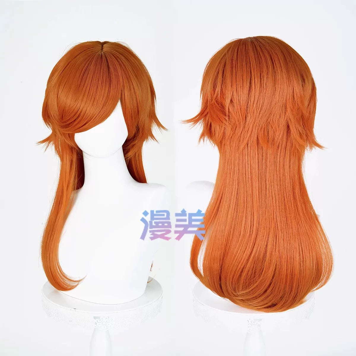 Manmei Medium Long Outward Flipped Wolf Tail Cosplay Wig with Scalp Top