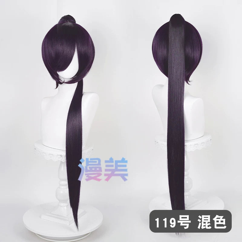 漫美万用虎口夹90cm单马尾古风cos20色可选毛娘造型练手角色假发