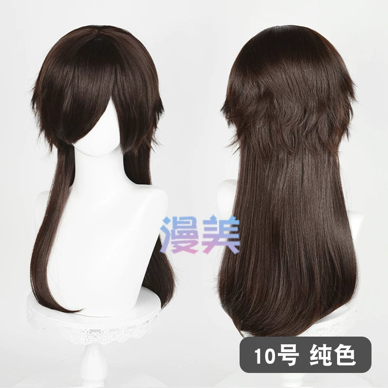 Manmei Medium Long Outward Flipped Wolf Tail Cosplay Wig with Scalp Top