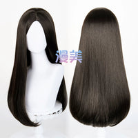Manmei 60cm Middle Part Long Straight Cosplay Wig with Inward Curved Ends & Scalp Top Multiple Colors