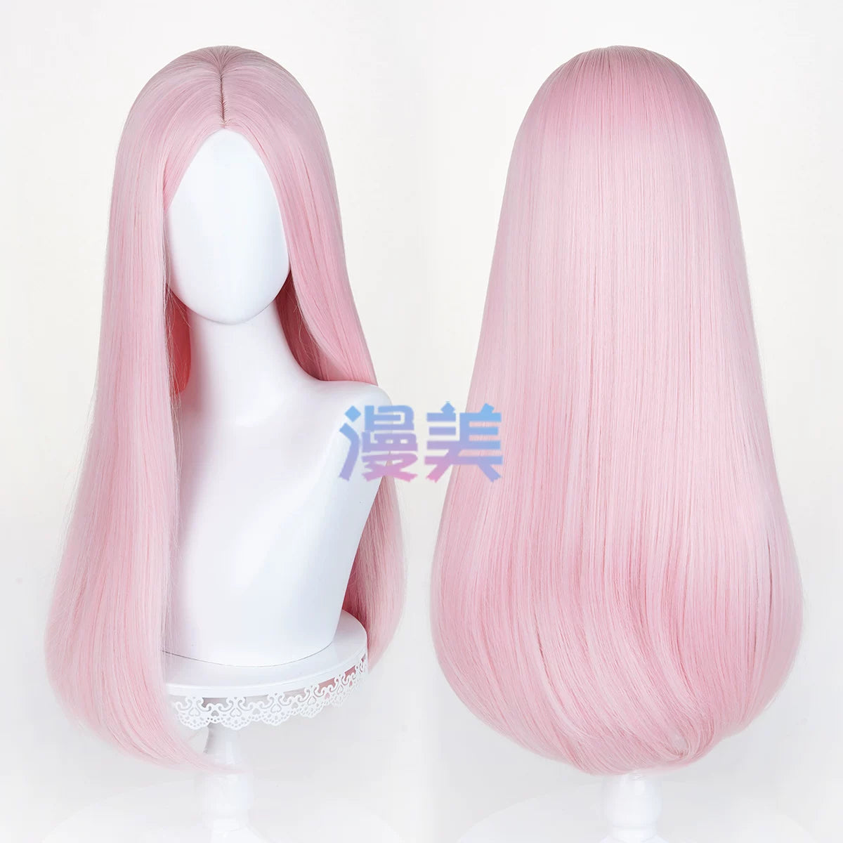 Manmei 60cm Middle Part Long Straight Cosplay Wig with Inward Curved Ends & Scalp Top Multiple Colors