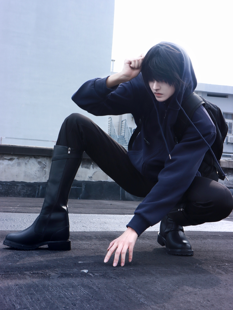 XIAODOUZI 13cm Black Height-Increasing Long Cosplay Boots