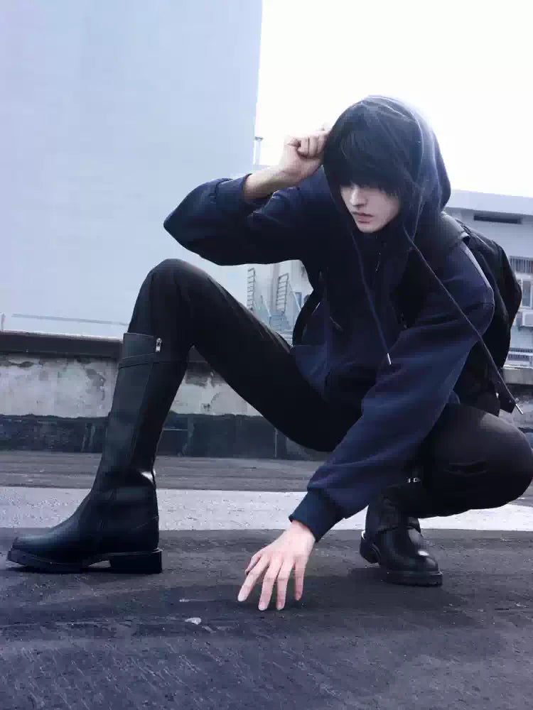 XIAODOUZI 13cm Black Height-Increasing Long Cosplay Boots