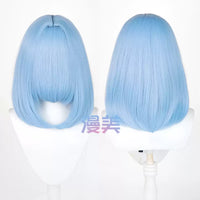 Manmei 40cm Thickened Middle Part Shoulder Length Universal Cosplay Wig with Scalp Top