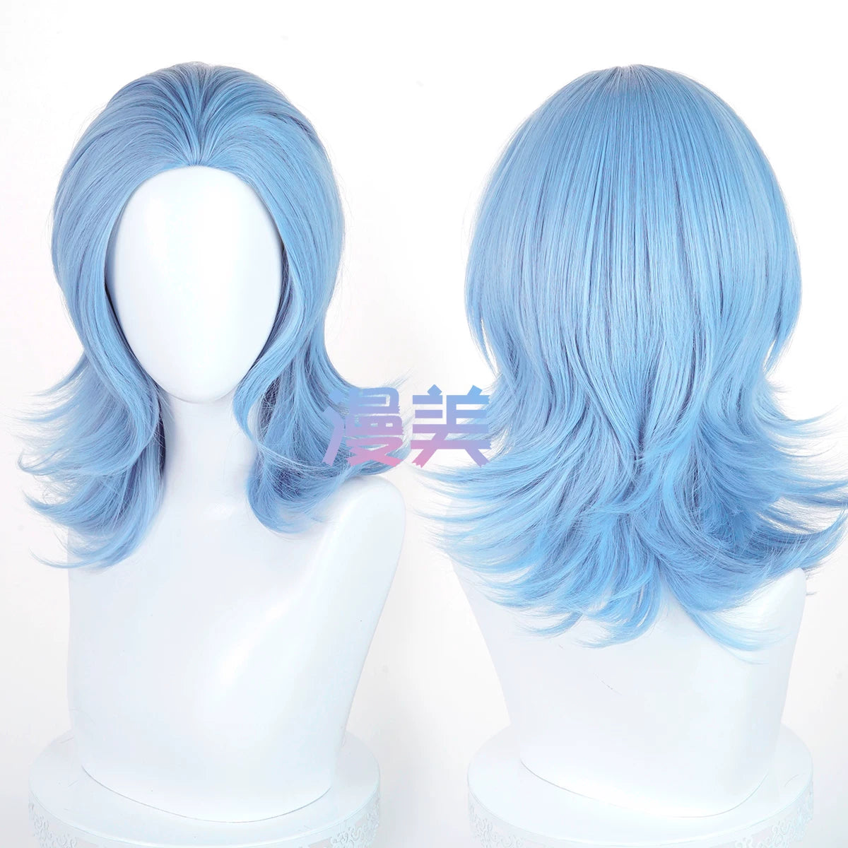 Manmei 45cm Wolf Tail Outward Flipped Universal Cosplay Wig with Flexible Parting