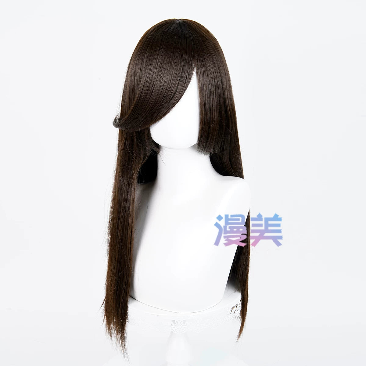 Manmei 60cm Long Straight Universal Cosplay Wig with Long Bangs