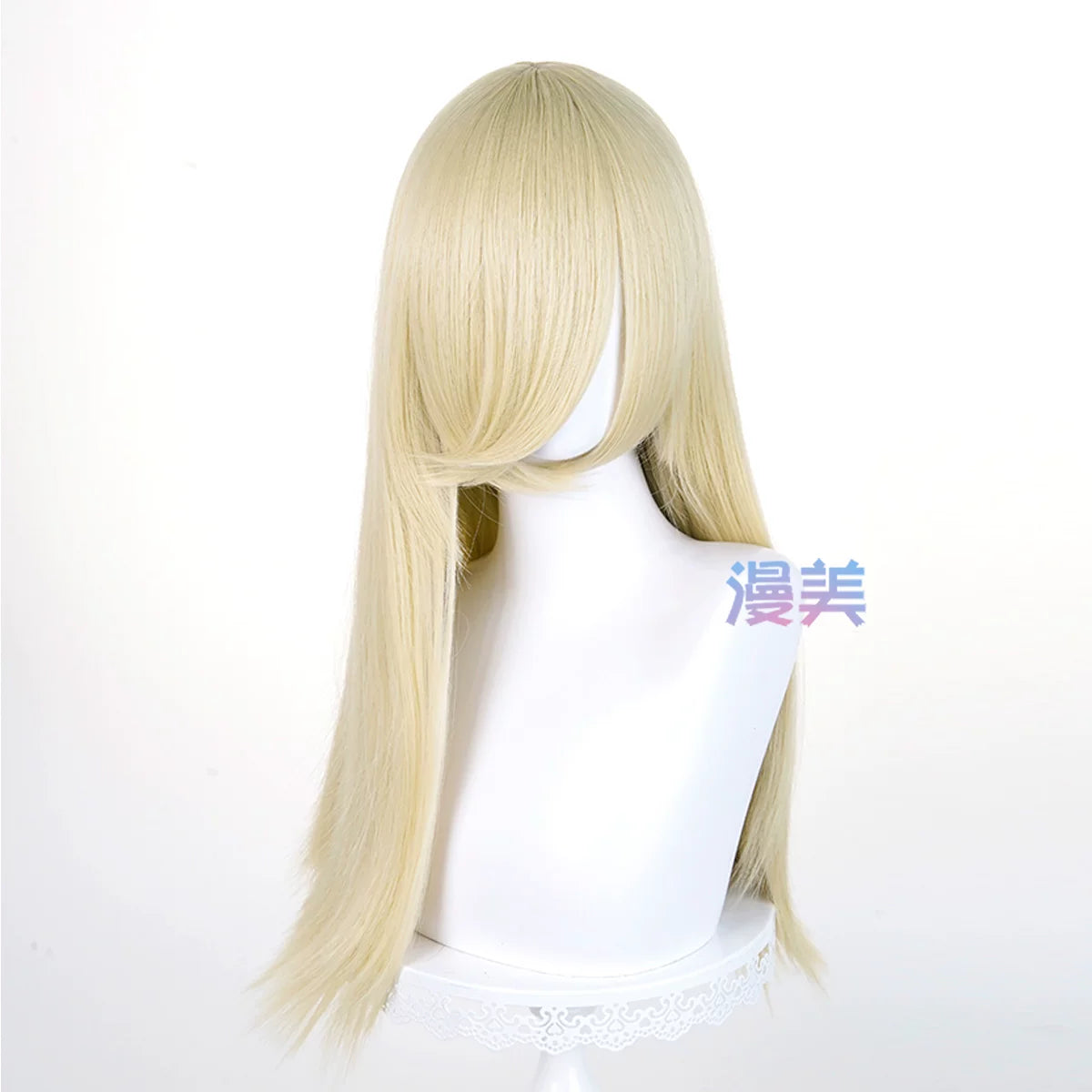 Manmei 60cm Long Straight Universal Cosplay Wig with Long Bangs