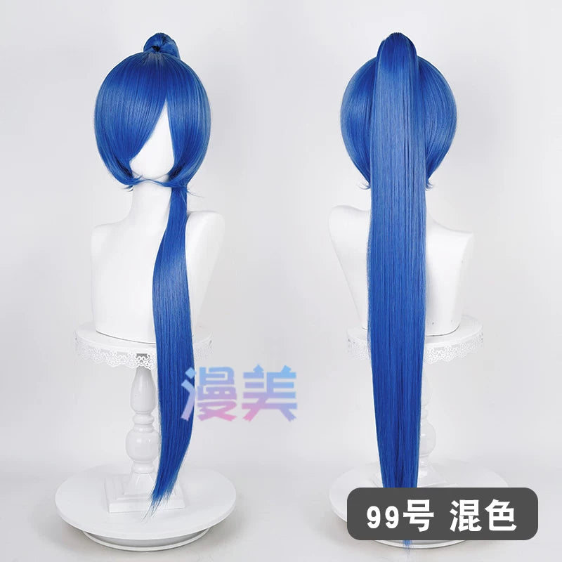 漫美万用虎口夹90cm单马尾古风cos20色可选毛娘造型练手角色假发