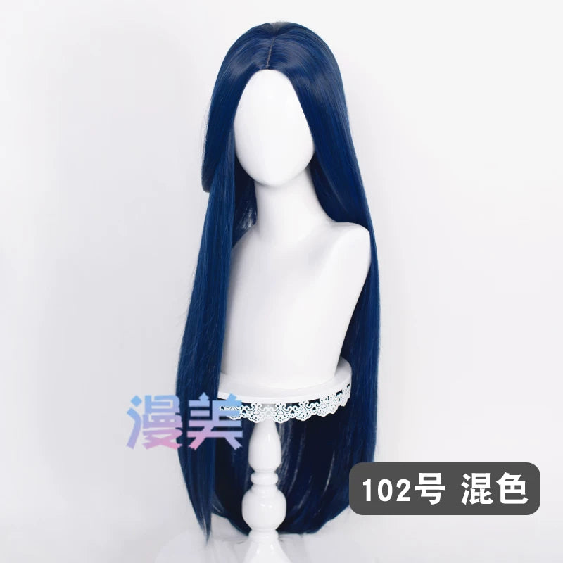 Manmei 100cm Middle Part Long Straight Universal Cosplay Wig with Silicone Scalp Top