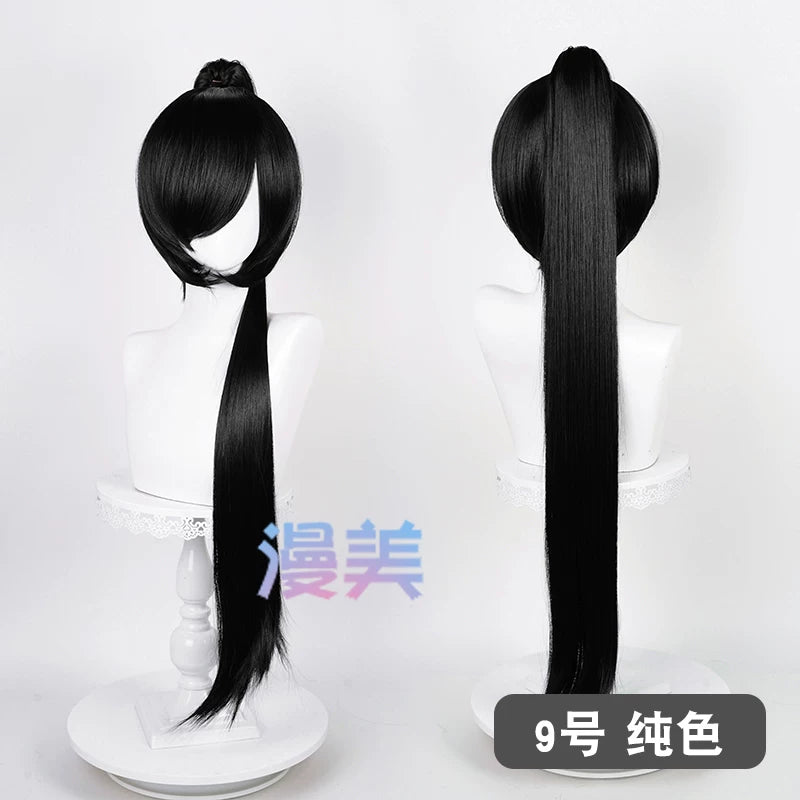 漫美万用虎口夹90cm单马尾古风cos20色可选毛娘造型练手角色假发