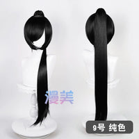 漫美万用虎口夹90cm单马尾古风cos20色可选毛娘造型练手角色假发