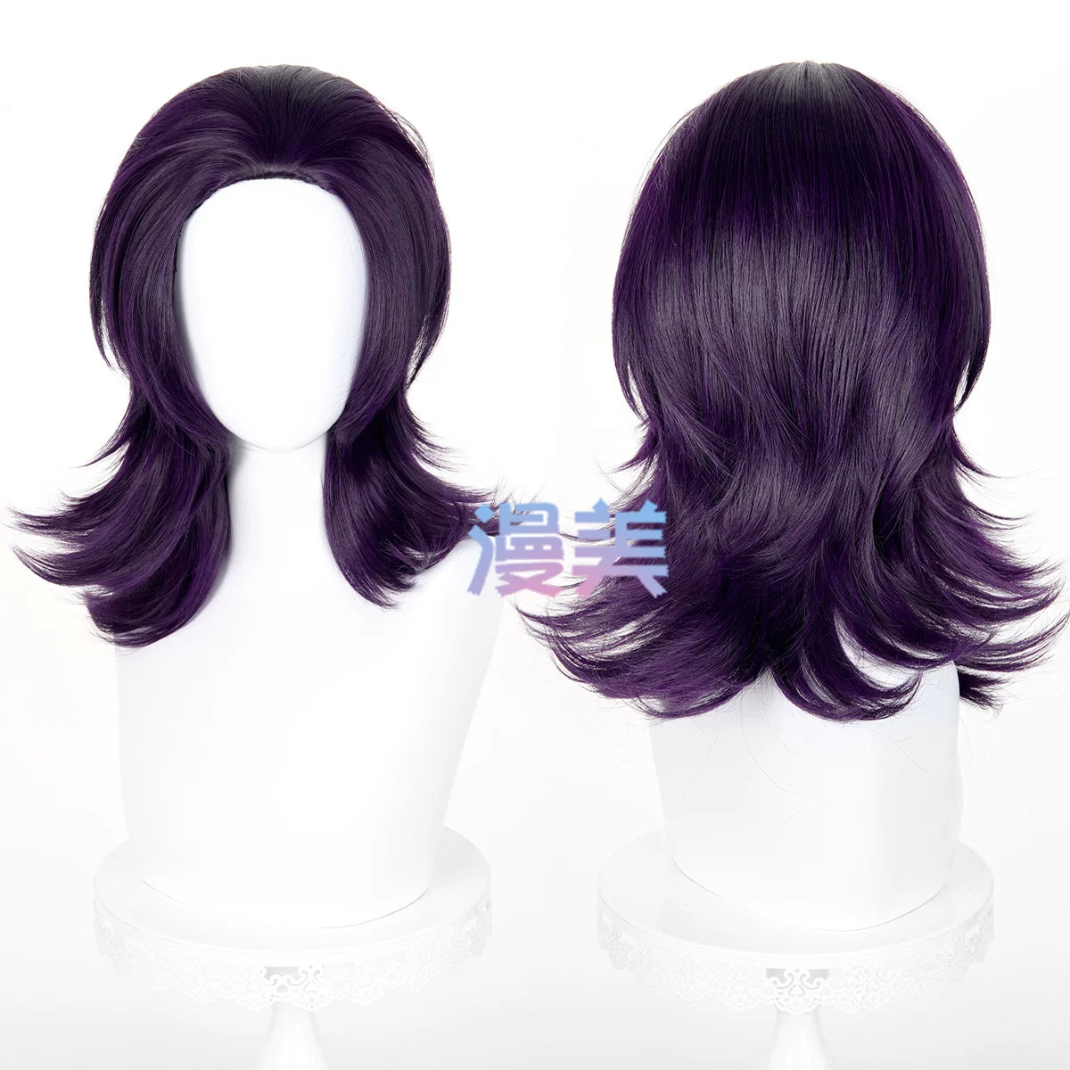Manmei 45cm Wolf Tail Outward Flipped Universal Cosplay Wig with Flexible Parting
