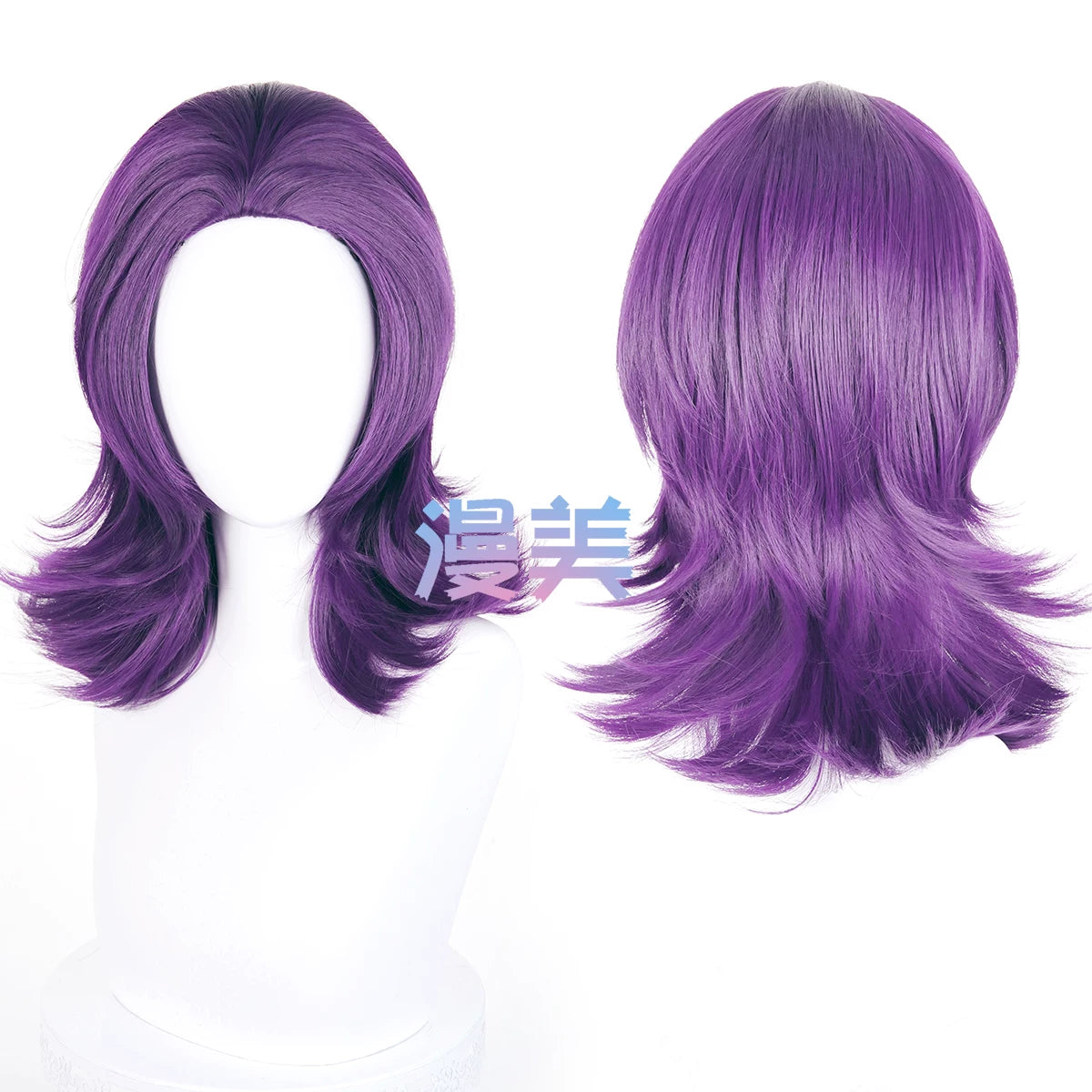 Manmei 45cm Wolf Tail Outward Flipped Universal Cosplay Wig with Flexible Parting